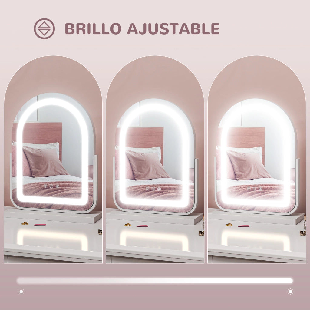 Specchio da Trucco con Luce LED ¨C Minimal ¨C 33x12x44,5 cm Bianco