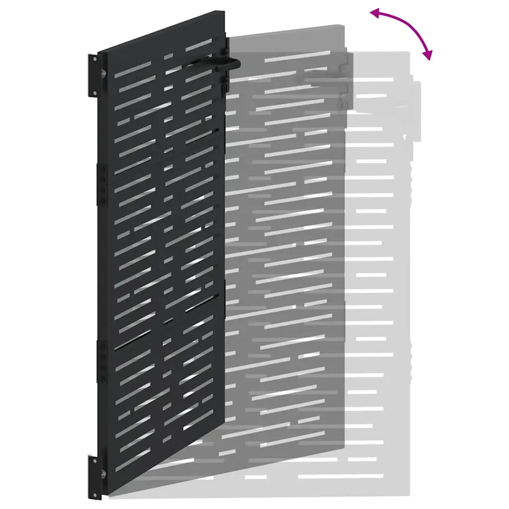 Cancello da giardino con blocco Nero 110 x 155 cm CFW2560773