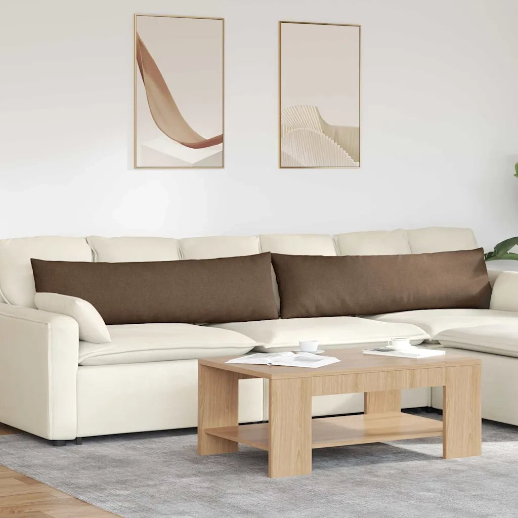 Cuscini da Divano 2 pcs Marrone 145 x 40 cm Tessuto 42013829
