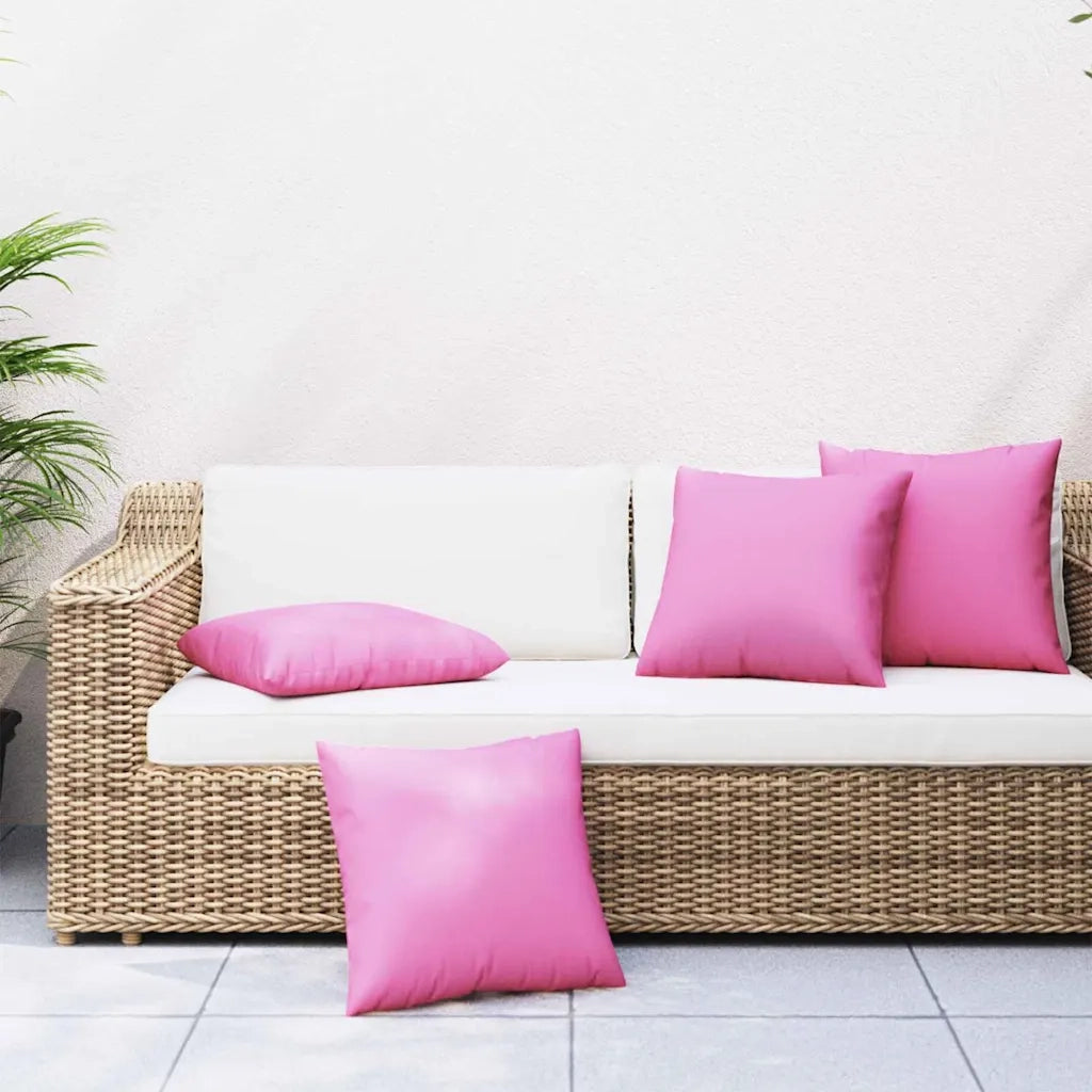 Cuscini Scatter 4 pcs Rosa 60 x 60 cm Tessuto in Poliestere 360423
