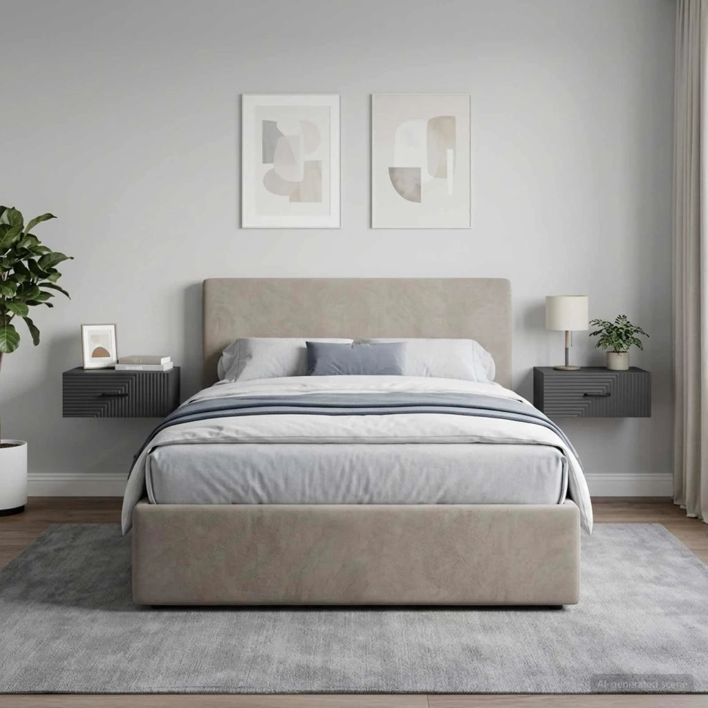 Mobiletto da notte a muro 2 pcs Nero 49 x 34,5 x 20 cm 898618