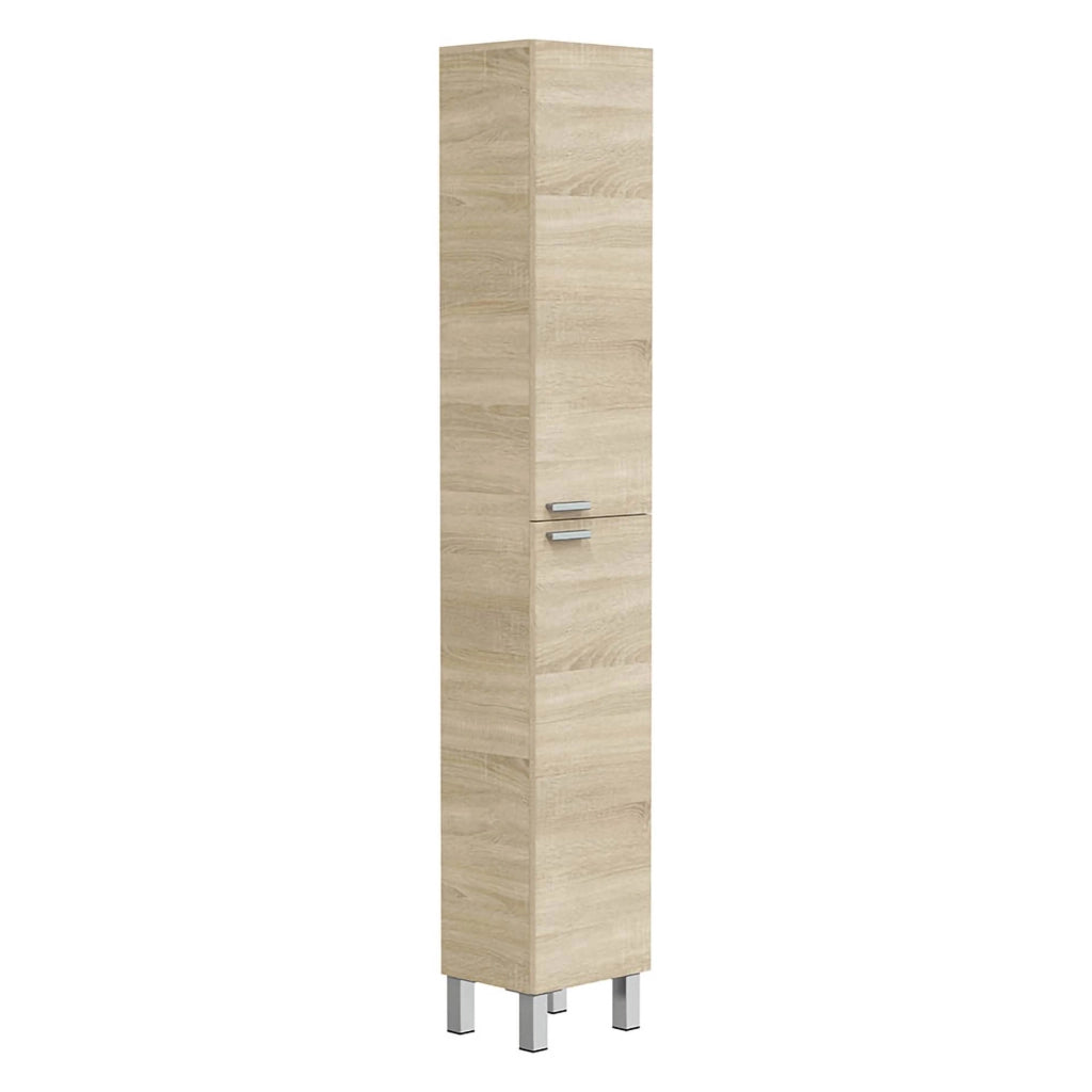 Nin, Mobile Colonna 3 Ripiani, 30x25x182h cm Marrone Rovere