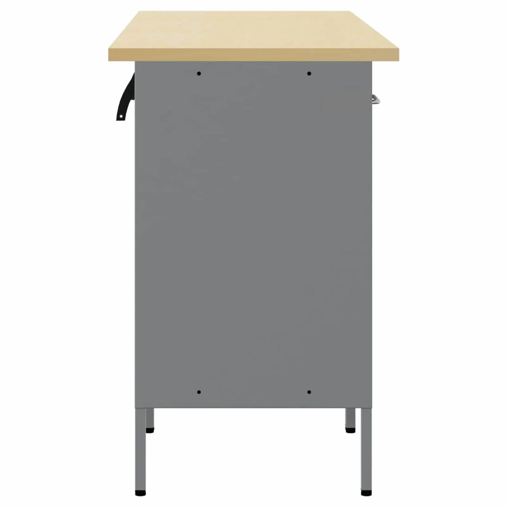 Mobile da lavoro 3 pcs Nero e Grigio 150 x 55 x 85 cm 3321370