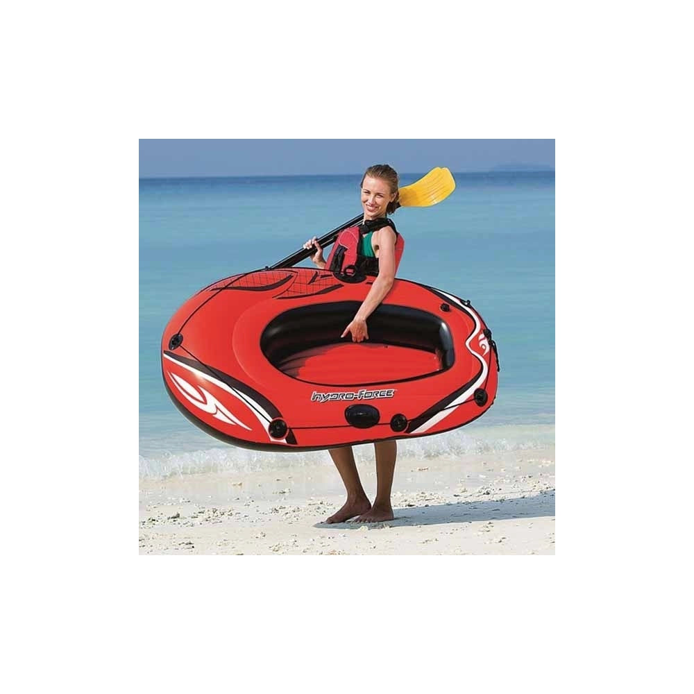 Trade Shop - Canotto Battello Gonfiabile Hydroforce Colore Rosso 153 X 97 Cm Con 2 Remi -