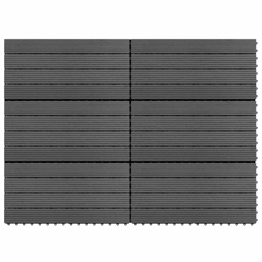 Piastrella per Decking 6 pcs Grigio 60 x 30 cm WPC 42046685