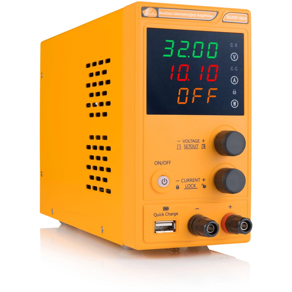 Zasilatore da Laboratorio AmpPulse RAPEP-3210 32V 10A – Precisione Elevata, Display Chiaro | Protezione ROSFIX