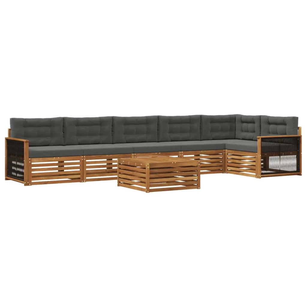 Set di divani da esterno con cuscino 7 pcs Naturale e Antracite 3383445