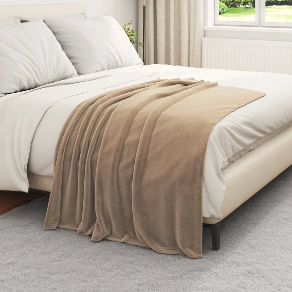 Coperte da Pile 6 pz Cammello 130 x 150 cm Panno