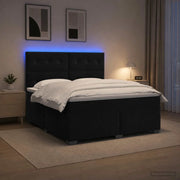 Letto box spring con materasso Nero 180 x 200 cm Velluto 3455158