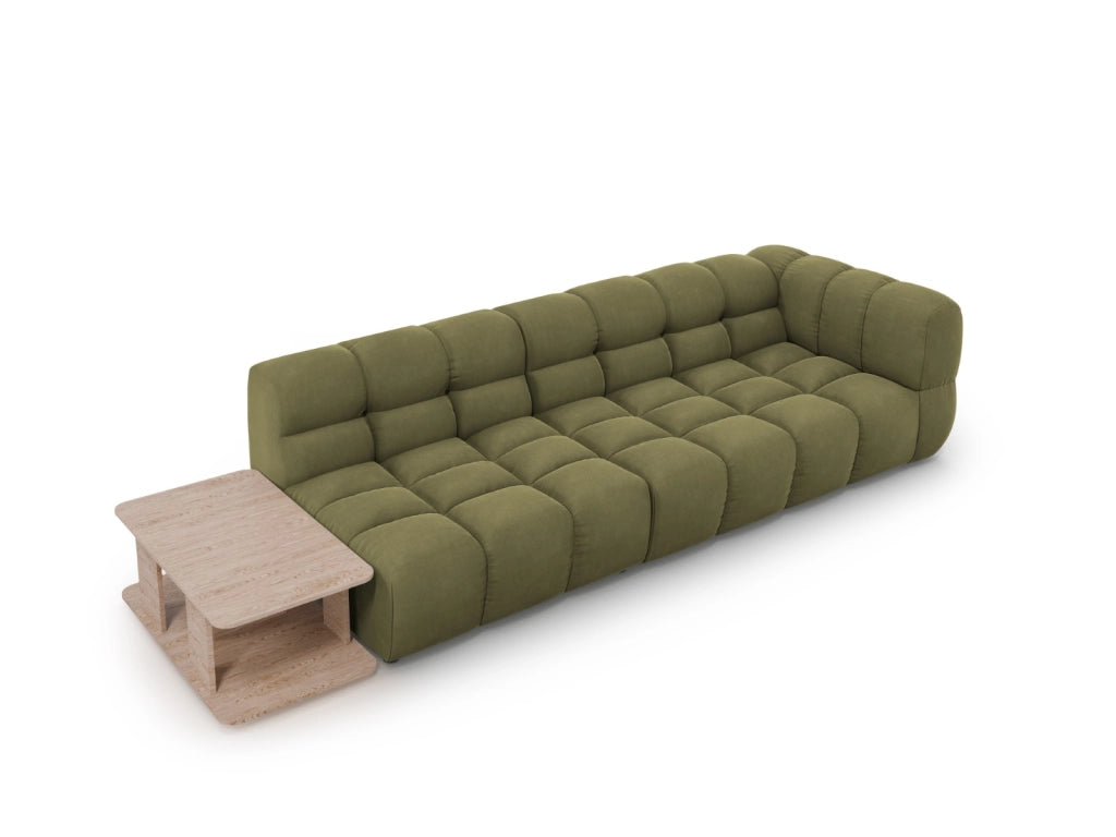 Cosmopolitan Design - Divano modulare sinistro "Sky" 4 posti in velluto verde chiaro 