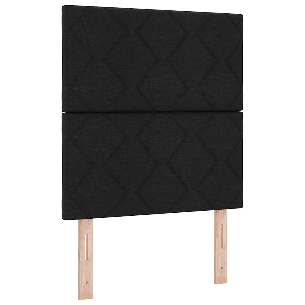 Letto a molle con materasso Nero 140 x 200 cm Tessuto