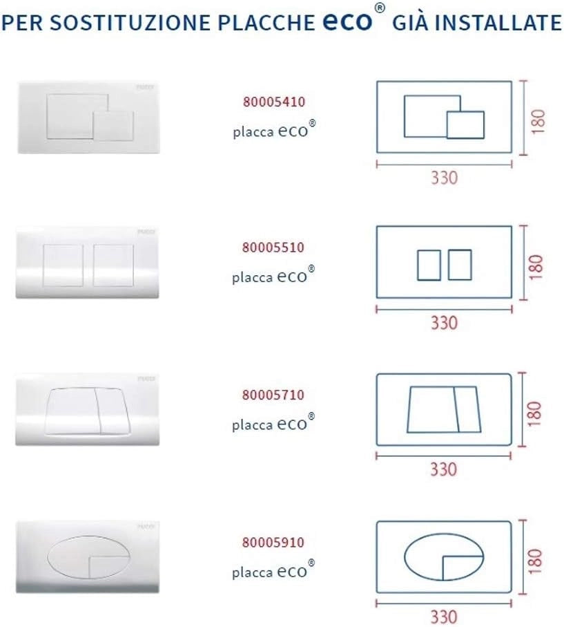 KIT ECO DOPPIO TASTO TELAIO + PLACCA CM.33  Sp.1,2 Bianca PUCCI 80179560