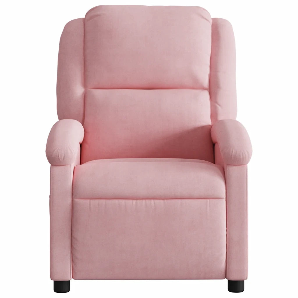 Poltrona Reclinabile Rosa in Velluto 371801