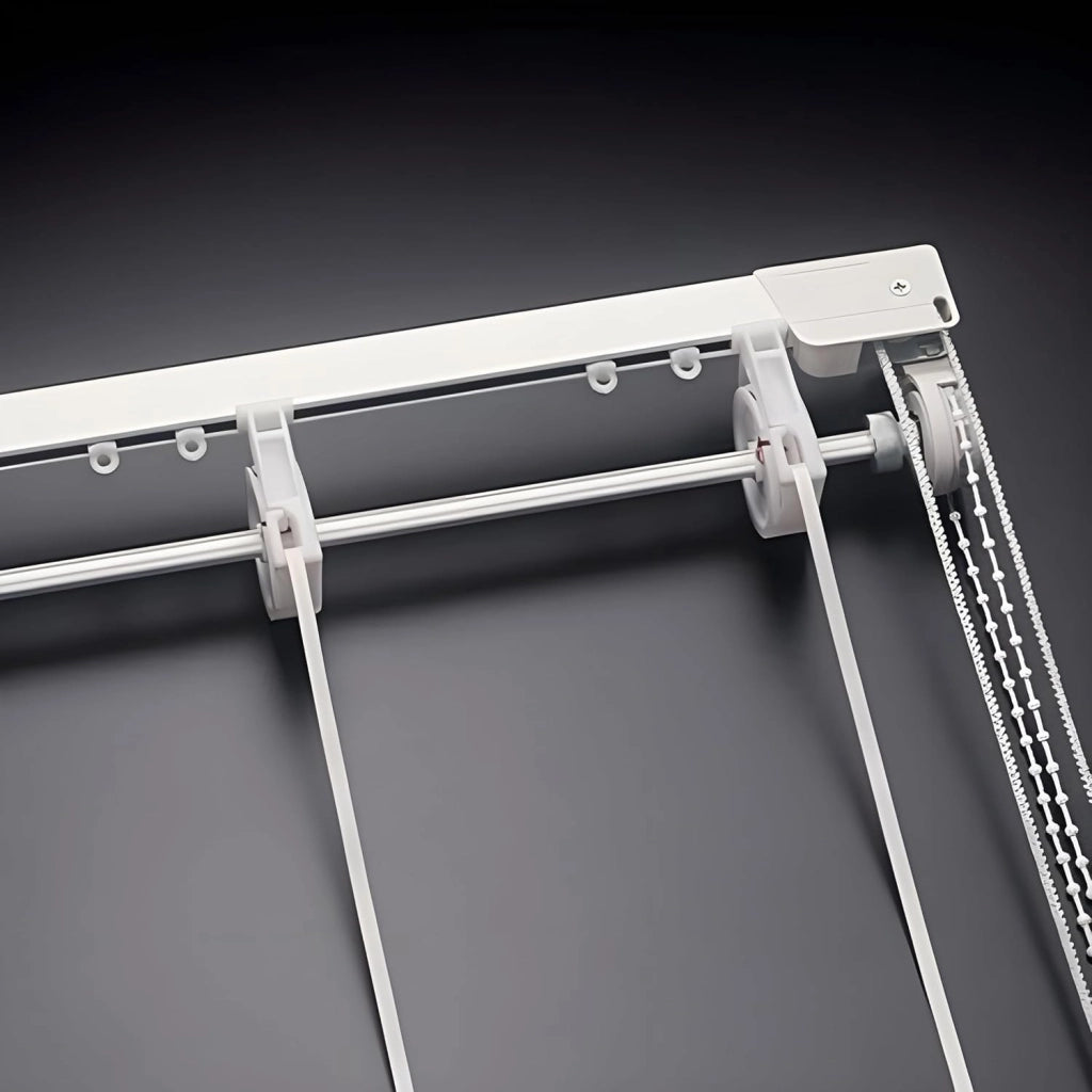 Bastone Tenda a Pacchetto Con Doppio Movimento, Binario Con Apertura Centrale a 10 Calate Lunghezza 240 CM Comando a sinistra