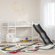 Letto loft per bambini con scivolo Bianco e Antracite