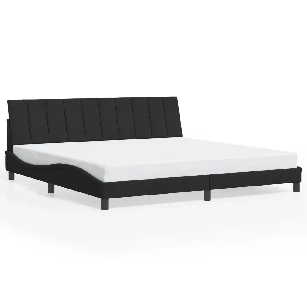 Giroletto con LED senza Materasso Hanko Nero 200x200 cm in Velluto