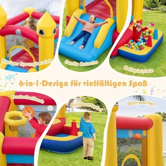 Castello gonfiabile per bambini con scivolo, soffiante da 480W e palline oceanball