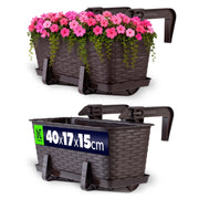 Fioriera da balcone KADAX con supporto, 40 cm + manici