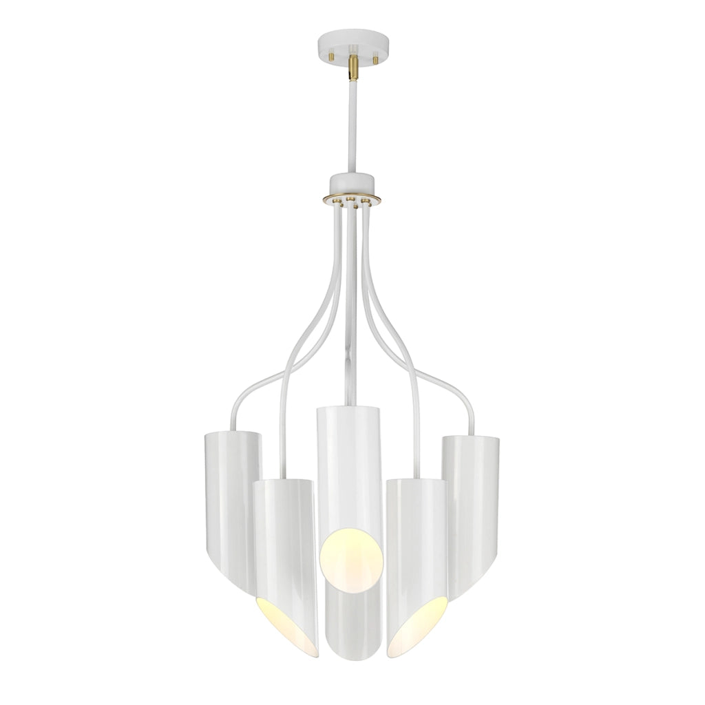 Lampadario Elstead Quinto bianco ottone 6xE27 Ø52 IP20