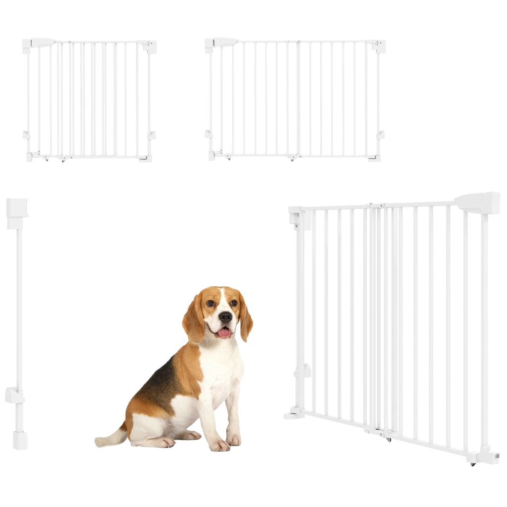 Cancelletto di Sicurezza per Cani ¨C Xylo ¨C 74.5-111.5x74.5 cm, Bianco
