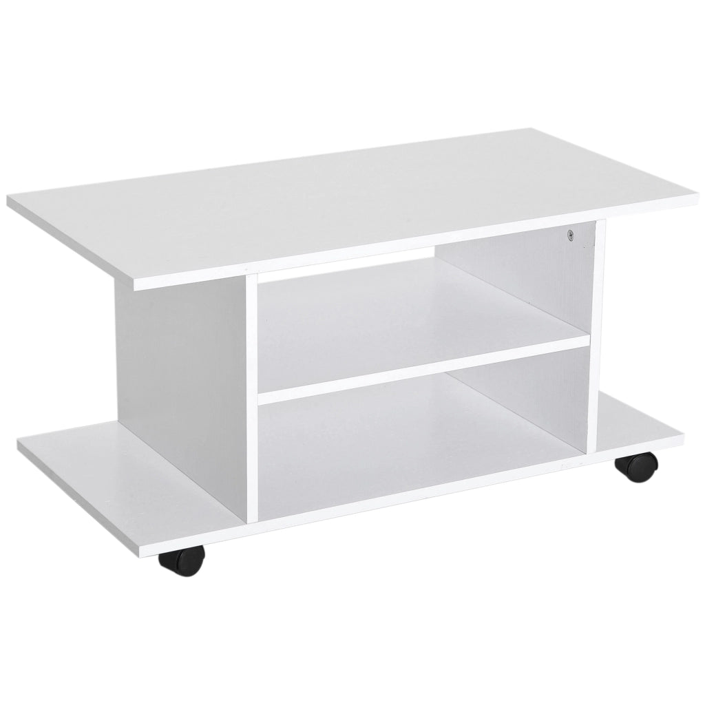 Mobile TV con ruote ¨C Minimal ¨C Bianco 80x40x40