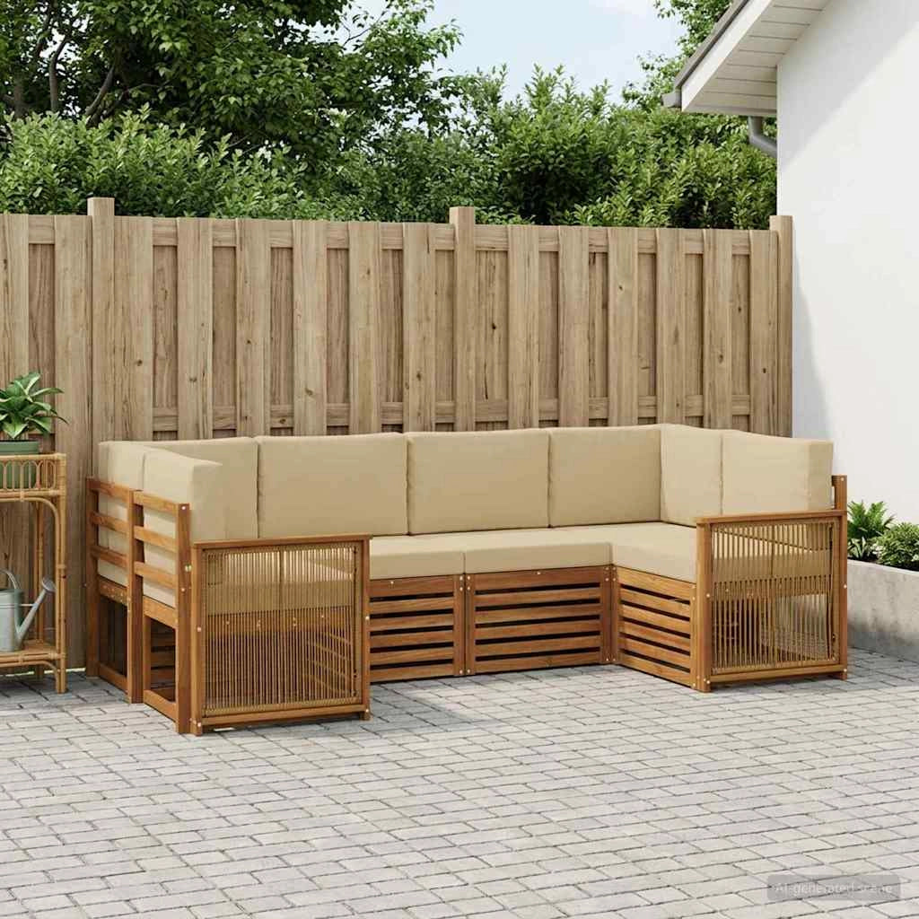 Set di divani da esterno 5 pz Naturale 3384779