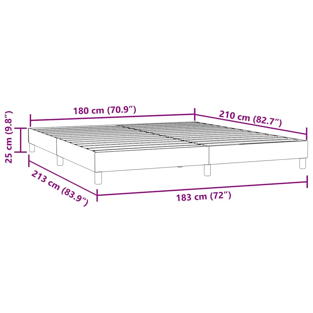 Letto matrimoniale | Letto per adulti | Giroletto senza Materasso Nero 180x210 cm in Velluto