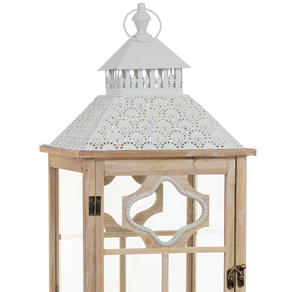 Lanterna in legno marrone 32,5x32,5x117h cm