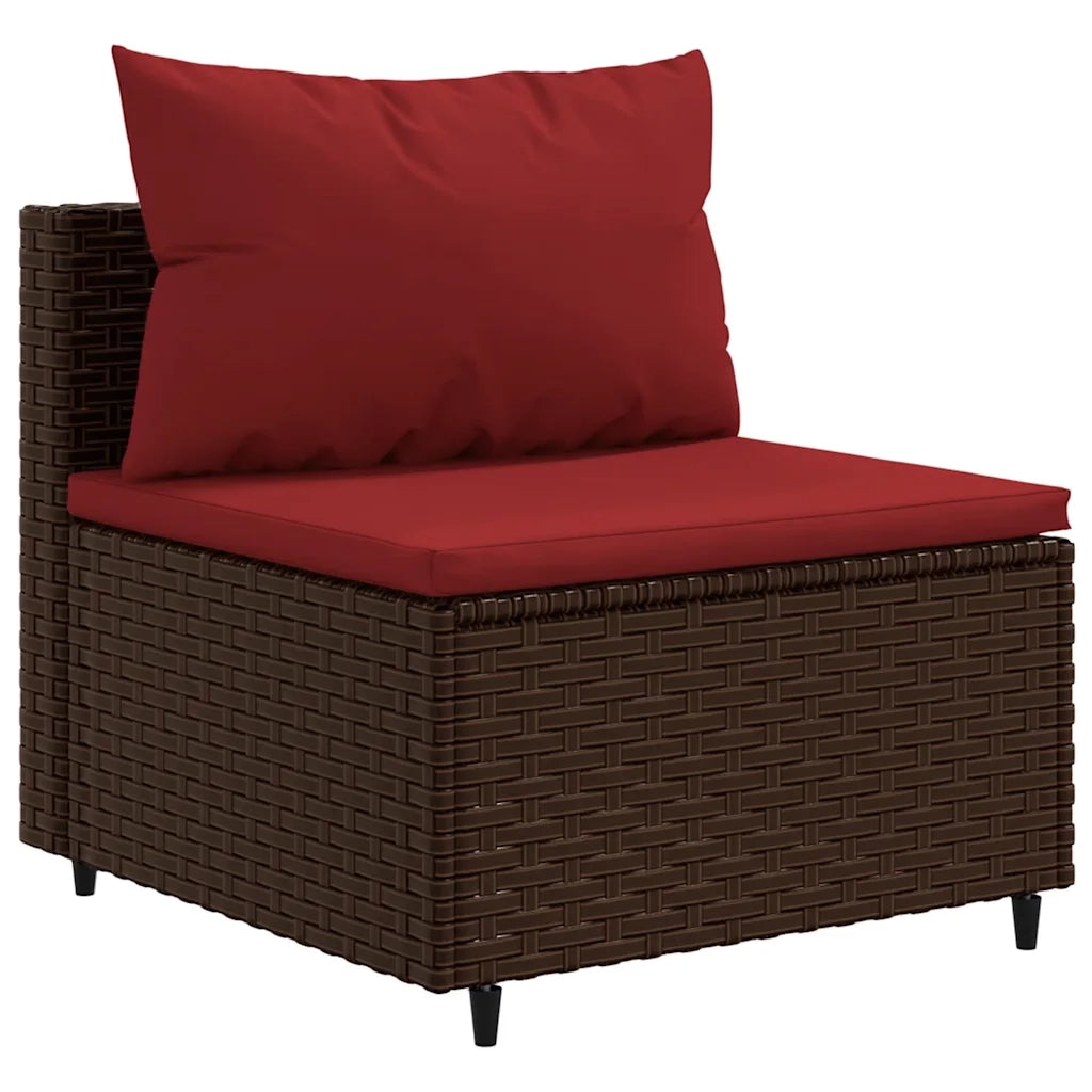 Set Divani da Giardino 8 pz con Cuscini in Polyrattan Marrone 3308237