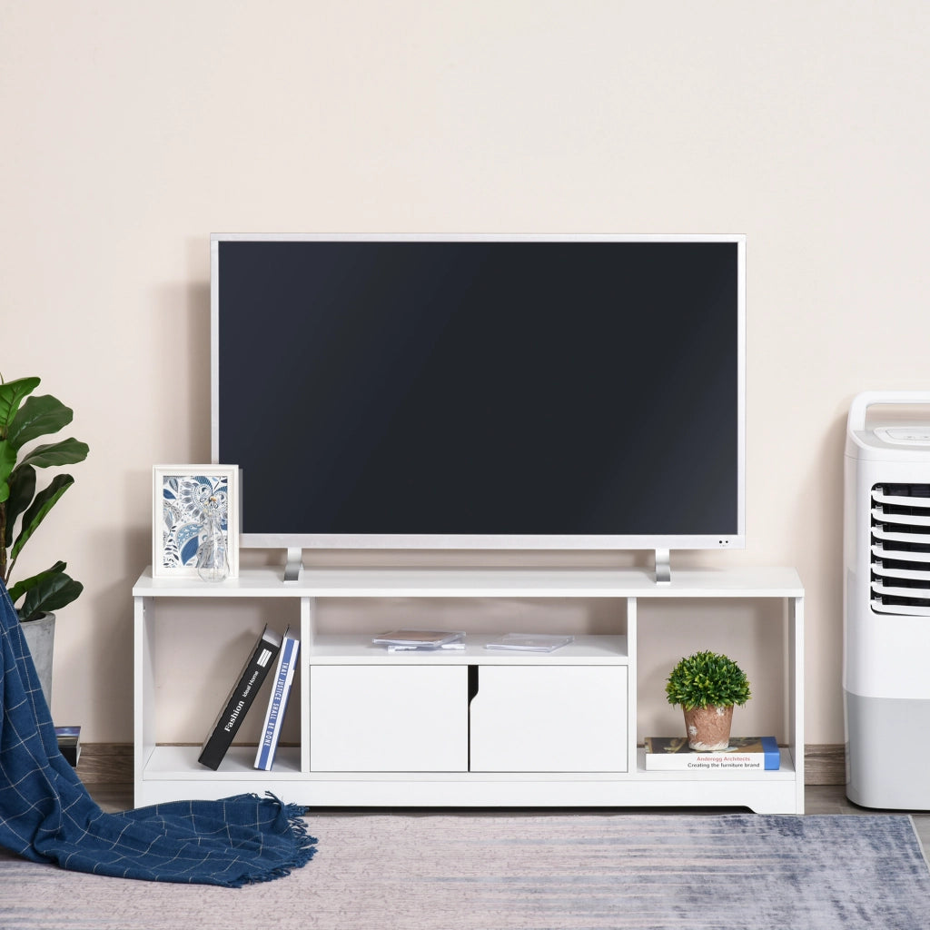 Mobile TV con ante e ripiani ¨C Minimal ¨C Bianco 120x30x41 cm