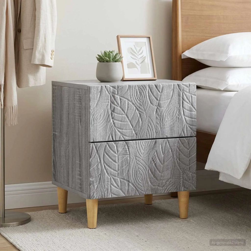 Comodino 2 pcs Sonoma grigio 43 x 34,5 x 48 cm 894998