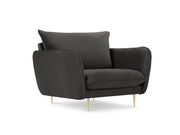 Cosmopolitan Design - Poltrona "Vienna" in velluto grigio scuro 
