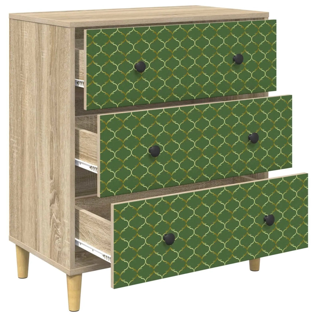 Cassettiera GELEEN Stampa geometrica smeraldo 66 x 36,5 x 75 cm 8007351