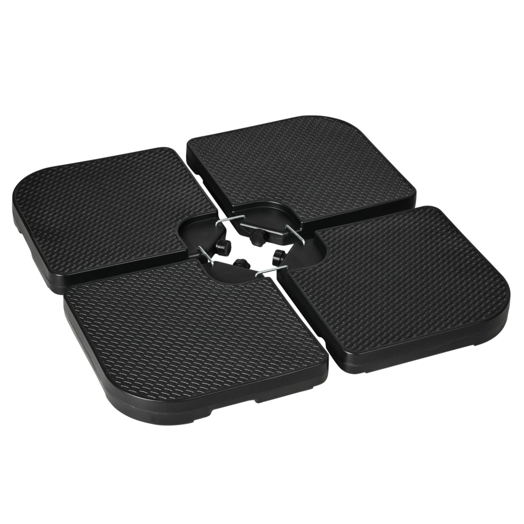 Base per ombrellone 4 pezzi riempibile ¨C zephmum ¨C Nero 100x100x8 cm