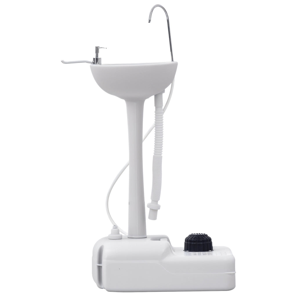 Lavabo Portatile da Campeggio con 2 Ruote. Serbatoio Acqua 17L e Serbatoio Sapone 2.5L. 51x33.5x103cm