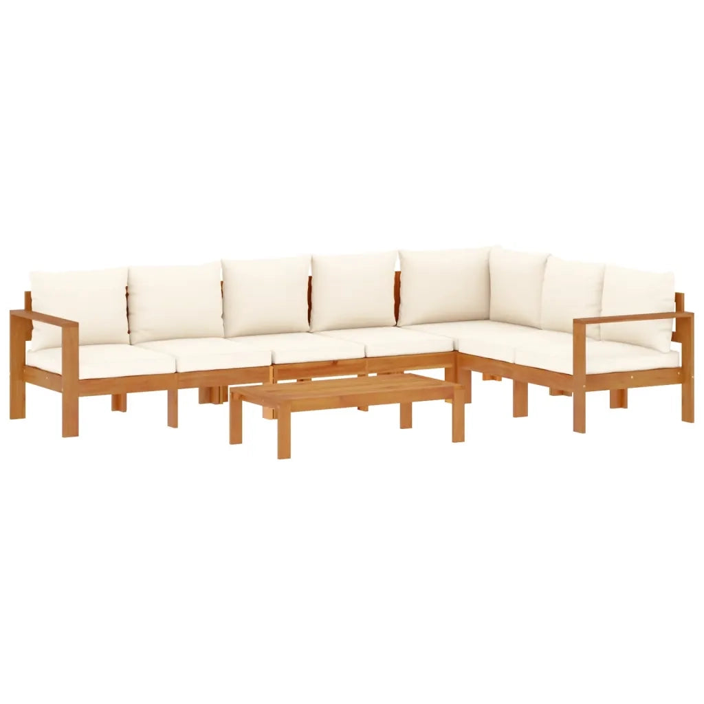 Set Divano da Giardino 5 pz con Cuscini Legno Massello Acacia