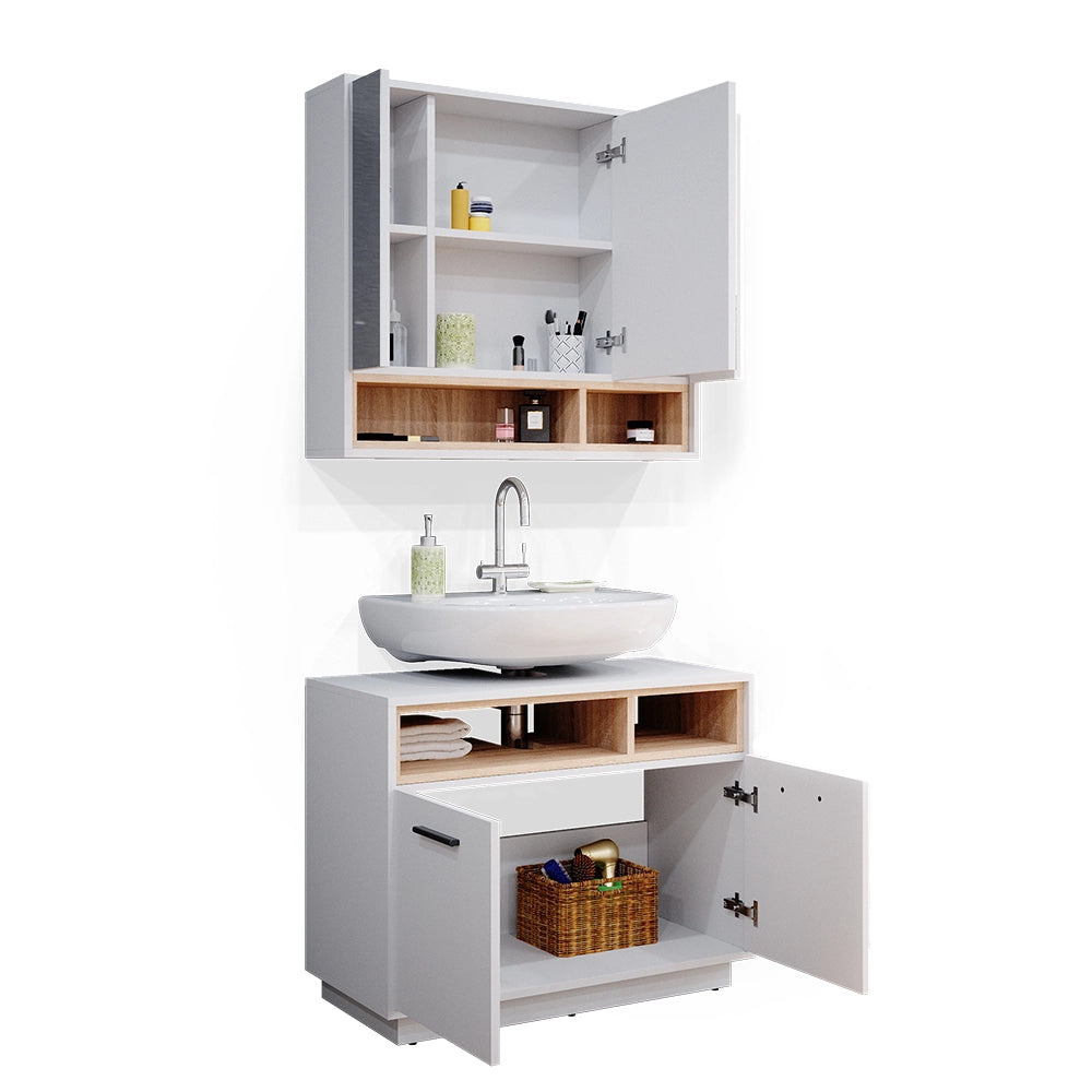 Vicco Set mobili bagno Bianco 2 parti
