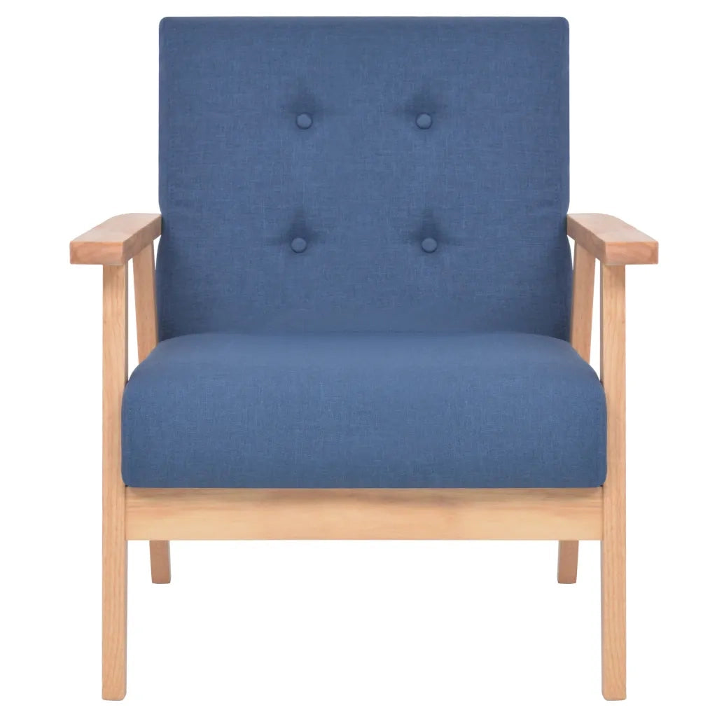Set di Divani 3 pz in Tessuto Blu 279146