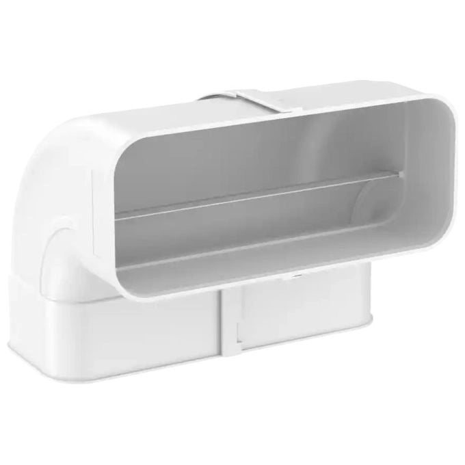 Miele curva canale piatto DFK-BV 90, adattatore angolare 90°, plastica bianca, per sistemi di canalizzazione, estrazione e ricircolo
