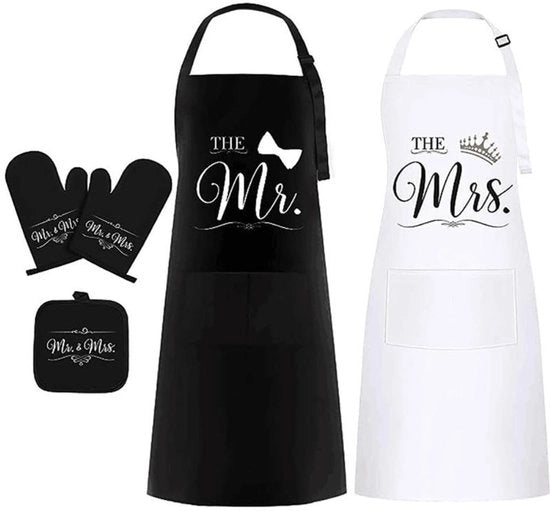 Kit di cucina con guanti da forno - Set di guanti - Panno da cucina isolante - Materiale: poliestere - Dimensioni: 61,5 x 70 cm - Set di cucina