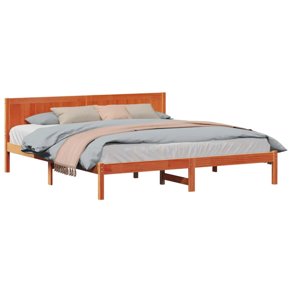 Struttura del letto Marrone 200 x 200 cm Legno massello di pino