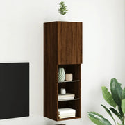 Mobile TV con Luci LED-Credenza TV-Console TV Rovere Marrone 30,5x30x102 cm