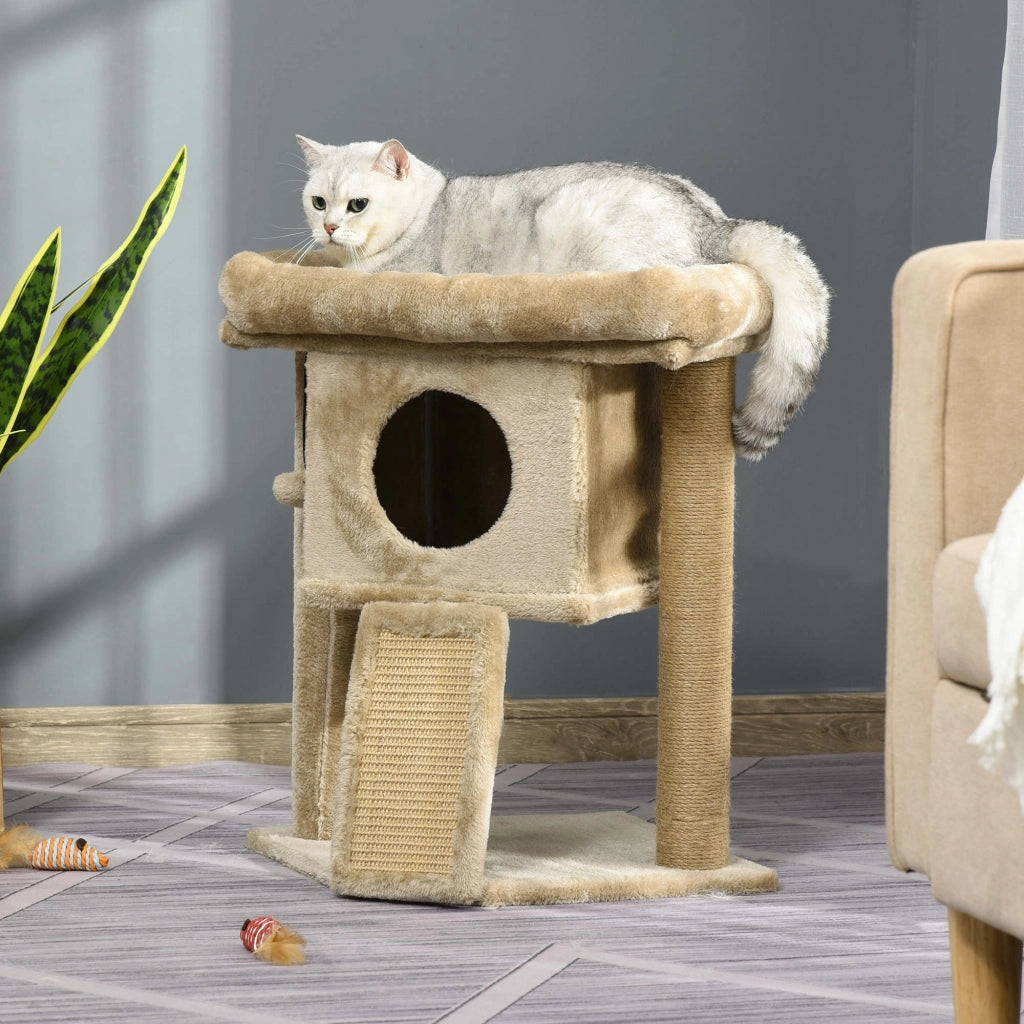 Tiragraffi Albero per Gatti con Rampa e Cuscino ¨C Minimal ¨C 40x40x57 cm
