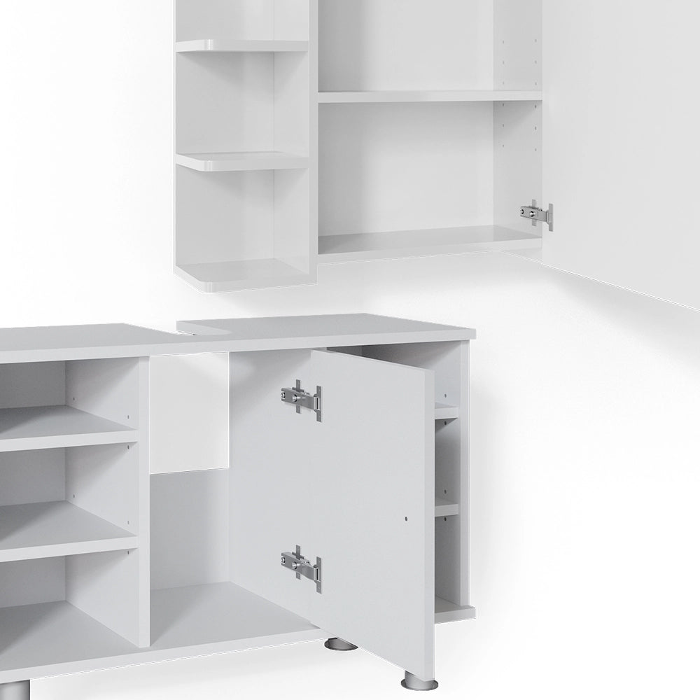 Vicco Set mobili bagno Bianco 2 parti, mobile base 80 cm