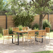 Set da Pranzo per Giardino 7 pcs Beige e Marrone polyrattan 3365483