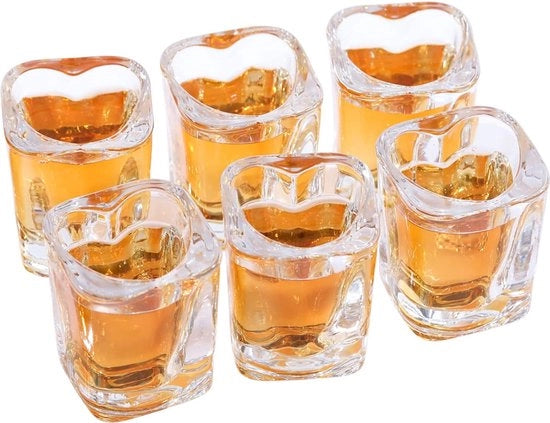 Set di bicchieri da shot trasparenti, 57 ml/5,7 cl, base pesante, 6 pezzi.