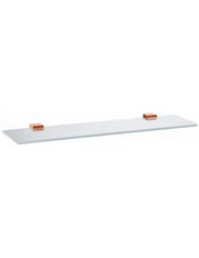 Mensola doccia NIL in vetro e ottone oro rosa lucido 60 cm