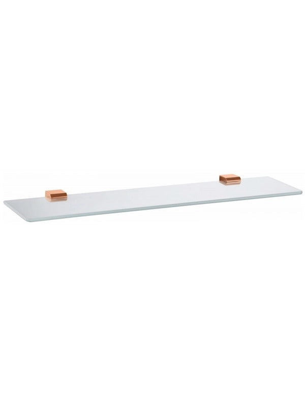 Mensola doccia NIL in vetro e ottone oro rosa lucido 60 cm