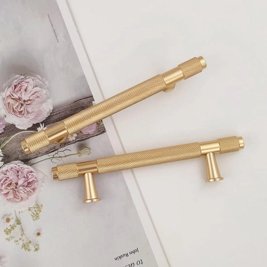 Maniglie moderne in oro - per cucina e mobili - 6 pezzi - giallo oro