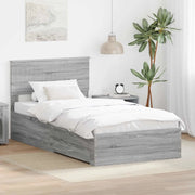 Struttura del letto con testiera Grigio Sonoma 100 x 200 cm 3410936